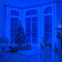 LED sijalice plave imitacija zavese 3x3m