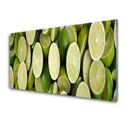 tulup.si Slika na steklu Lime hrane kuhinja 120x60 cm 4 obešalnika