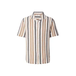 INDICODE JEANS Srajca Kilauea kamela / ecru / črna