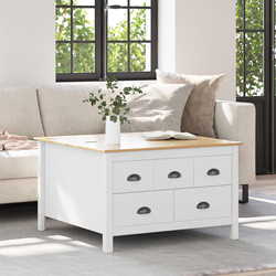 vidaXL Klubska miza Bela in medena rjava 79.5 x 79.5 x 49 cm