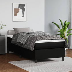 Okvir za krevet s oprugom crni 90x190 cm od umjetne kože