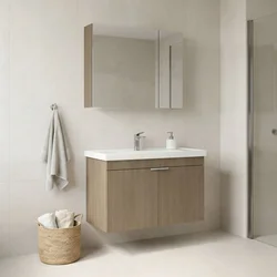 HANAH HOME Kupatilski ormarić sa umivaonikom i ogledalom (2 komada) Desna 80 940