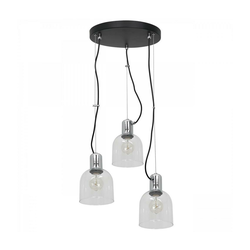 Luster na sajli BANCO 3xE27/60W/230V, okrugao, proziran