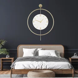 Wallity Zidni sat Mclock-00111, 58x80x7 cm, Zlatne boje