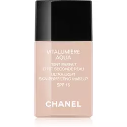 Chanel Vitalumiere Aqua make-up ultra light za sjajni izgled lica nijansa 20 Beige SPF 15 30 ml