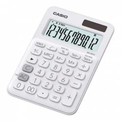 CASIO 12 mesta MS20 - CASMS20WE Kalkulator stoni, Bela