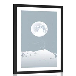 Plakat s paspartujem lunin ščip - 60x90 silver