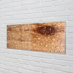tulup.si Slika na steklu Kapljice vode lesa 140x70 cm 2 obešalnika