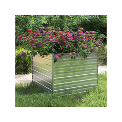 Povišena vrtna gredica 100x100x77 cm pocinčani čelik srebrna