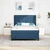 Vidaxl LED Box Spring Postelja z vzmetnico Modra 160 x 200 cm blago