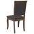 Vidaxl Jedilni stoli z blazinami 2 kosa Brown Solid Wood Rubber