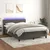 Vidaxl Box spring postelja z vzmetnico LED temno siva 140x190 cm žamet