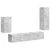 Set TV komoda Zidne 4 pcs Betonski sivi Konstruirano drvo
