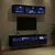 TV zidne jedinice s LED-om 5 pcs Crni hrast 80 x 30 x 40 cm