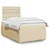 Vidaxl Box spring postelja z vzmetnico krem 120x200 cm blago
