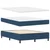 LED Box Spring Krevet s madracem Plava 140 x 200 cm tkanina