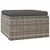 Vrtni tabure s jastukom sivi 55 x 55 x 30 cm od poliratana