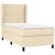 Vidaxl Box spring postelja z vzmetnico krem 100x200 cm blago