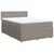 Vidaxl Box spring postelja z vzmetnico taupe 140x200 cm blago