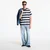 Majice Calvin Klein Jeans Ss Easy 20S Jersey Stripe Crewneck Tee Dark Sapphire XL