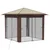 Gazebo s 4 bočne strane 2,6 x 2,6 m Krema i smeđa