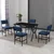 HANAH HOME Set Trpezarijski sto i 4 stolice Dubai Navy Blue Black