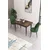Hanah Home trpezarijski set Nil, sto i 2 stolice, ploča u dekoru drveta Baroque, kaki zelena tkanina Babyface