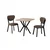 HANAH HOME Set Trpezarijski sto i 2 stolice Elma Brown Walnut