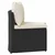 Set sofe 2 pcs Crna Solidno drvo akacije i poli ratan