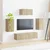 Set TV komoda Zidne 5 pcs Sonoma hrast Konstruirano drvo