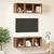 Set TV komoda Zidne 2 pcs Staro drvo 37 x 37 x 107 cm
