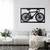 WallXpert metalni zidni ukras 5396, bicikl u ramu, 75 x 42 cm, crni