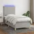 Vidaxl Box spring postelja z vzmetnico LED sv. siva 100x200 cm blago