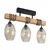 Brilagi - Plafonski luster WOOD GLASS 3xE27/60W/230V borovina/crna/zadimljeno bež