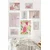 WallXpert set od 8 manjih uramljenih slika Çgs-056, roze letnji motivi – lubenica, morske zvezde, kokteli i labud, beli ram