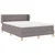 Vidaxl Postelja z vzmetnico z vzmetnico Taupe 140 x 190 cm blago