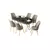Hanah Home Set Trpezarijski sto i 6 stolica Lai, Bež-crni