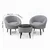 ATELIER DEL SOFA Fotelje i klub stočić Lida Linen Grey