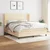 Vidaxl Box spring postelja z vzmetnico krem 180x200 cm blago