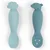 done by deer® set 2 silikonskih žličk learning tiny farm blue