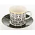 Skodelica in krožnik, večbarvni porcelan