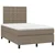 Vidaxl Box spring postelja z vzmetnico taupe 120x200 cm blago