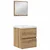 Set namještaja za kupaonicu Zidne 2 pcs Crni hrast i bijela
