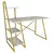 Hanah home Radni sto 120x120x60?cm Belo-Zlatni