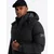Ombre Mens patterned jacquard puffer jacket - black