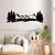 WallXpert metalni zidni ukras DCV-1009-MT, planine i šuma četinara, 60 x 20 cm, crni