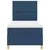 LED Box Spring Krevet s uzglavljem Plava 100 x 200 cm tkanina