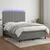 Vidaxl Box spring postelja z vzmetnico LED temno siva 140x190 cm blago