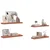 Polica na zidu 4 pcs Crvena 80 x 23,5 x 4 cm Konstruirano drvo