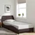 Vidaxl Posteljni okvir Dover temno rjav 80x200 cm blago